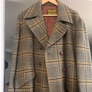 Vintage Robert Lewis Idea Tweed Wool Overcoat 42 - image 1